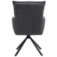 ARMLEHNSTUHL  in Eisen Cord  - Anthrazit/Schwarz, Design, Textil/Metall (60/95/67cm) - Novel