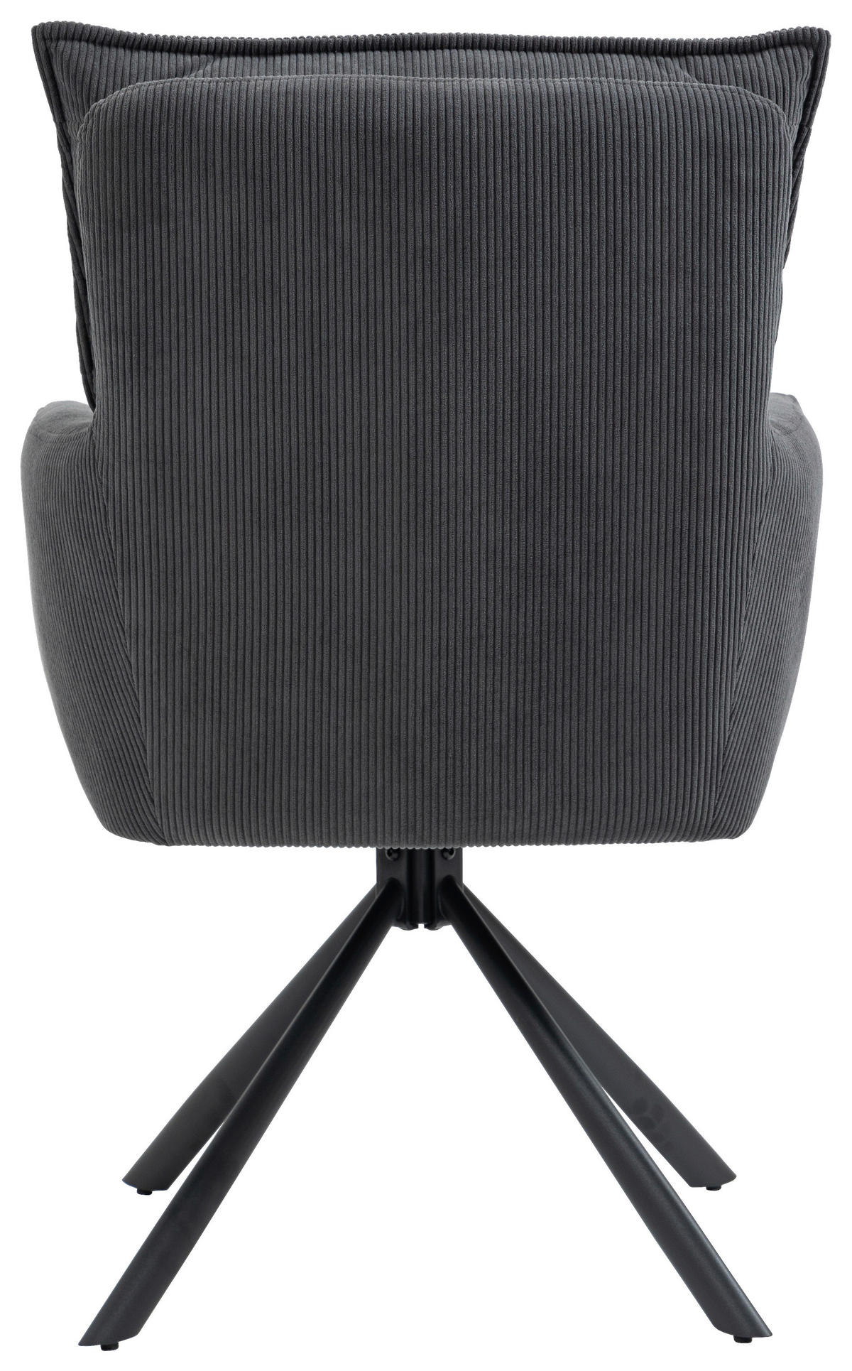 ARMLEHNSTUHL  in Eisen Cord  - Anthrazit/Schwarz, Design, Textil/Metall (60/95/67cm) - Novel
