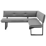 ECKBANK 180/140 cm  in Schwarz, Hellgrau  - Hellgrau/Schwarz, MODERN, Textil/Metall (180/140cm) - Cantus