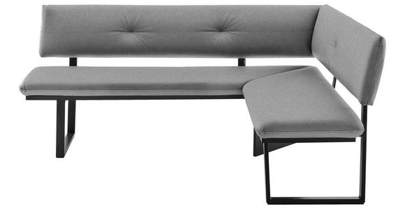 ECKBANK 180/140 cm in Schwarz, Hellgrau - Hellgrau/Schwarz, MODERN, Textil/Metall (180/140cm) - Cantus