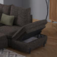 ECKSOFA in Bouclé Dunkelbraun  - Dunkelbraun/Schwarz, Design, Textil/Metall (250/220cm) - Xora