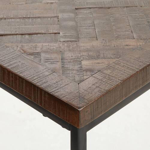 BEISTELLTISCHSET Recyclingholz vollmassiv rechteckig Schwarz, Dunkelgrau  - Dunkelgrau/Schwarz, Design, Holz/Metall (50-55/34-40/52-60cm) - Carryhome