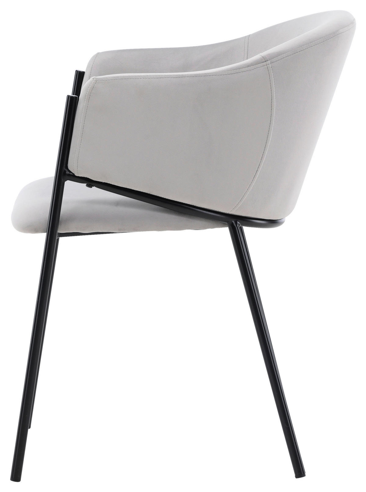 STOLSET 2 styck stål sammet  - ljusgrå/svart, Design, metall/textil (54/80/62cm) - Livetastic