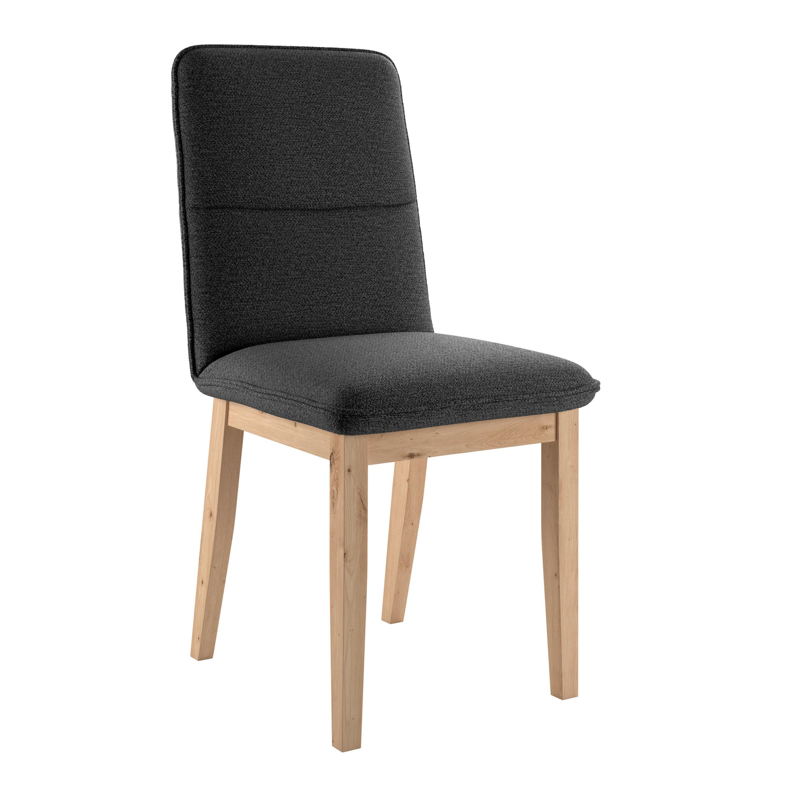 STUHL   Webstoff  - Eichefarben/Schwarz, KONVENTIONELL, Holz/Textil (47/91/44cm) - Livetastic