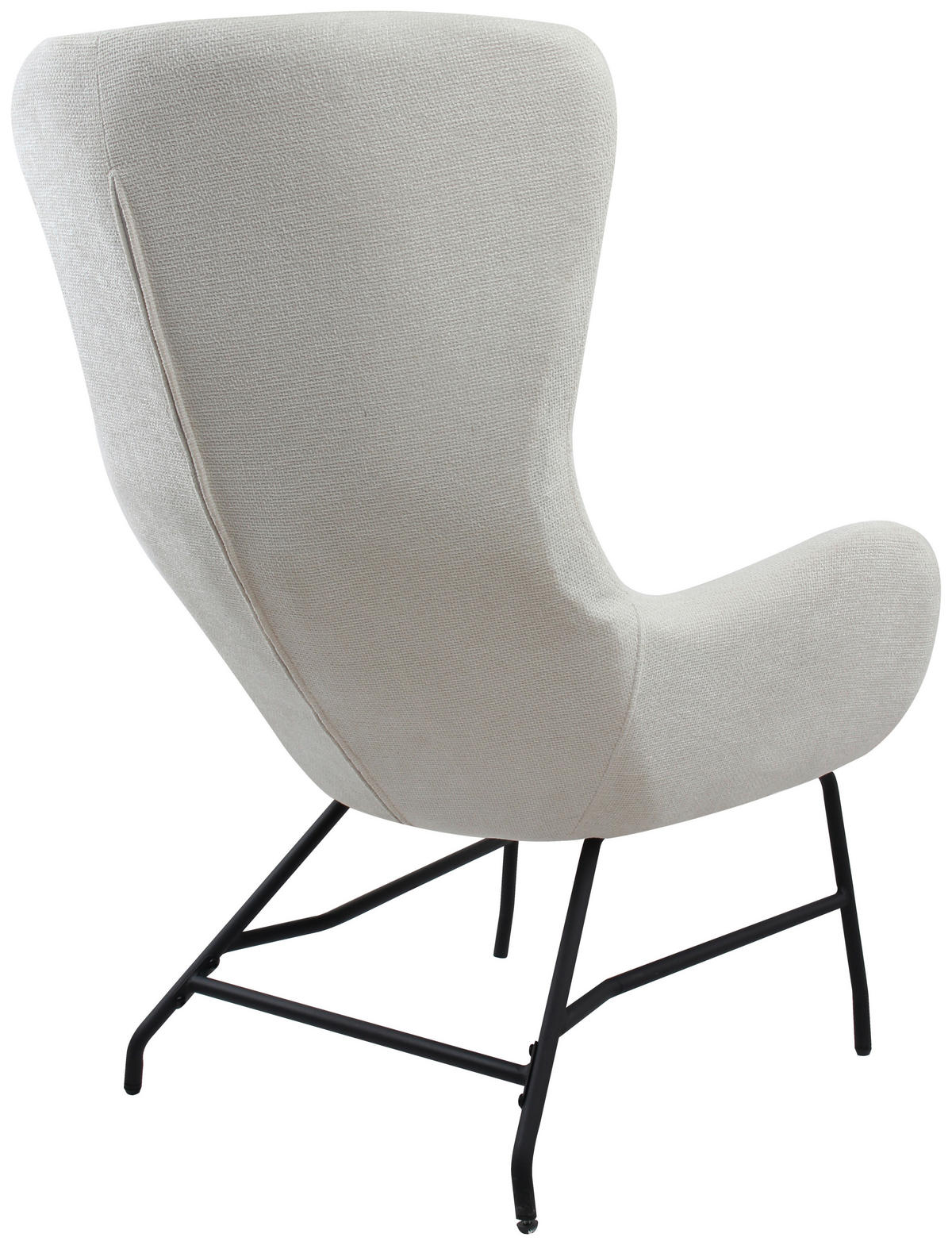 SESSEL in Bouclé Creme  - Creme/Schwarz, Modern, Textil/Metall (77/106.5/84cm) - Livetastic