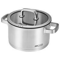 KOCHTOPF 6,0 L  - Edelstahlfarben, Basics, Glas/Metall (24/13cm) - Am Cook