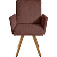 ARMLEHNSTUHL  in Chenille  - Eichefarben/Rosa, Design, Holz/Textil (56/92/60cm) - Dieter Knoll