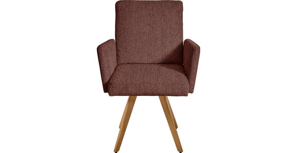 ARMLEHNSTUHL  in Chenille  - Eichefarben/Rosa, Design, Holz/Textil (56/92/60cm) - Dieter Knoll