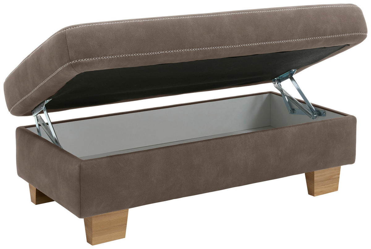 ECKSOFA Mikrofaser Braun  - Eichefarben/Beige, Natur, Holz/Textil (226/273cm) - Beldomo System