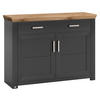 SIDEBOARD  in 129,3/94,6/44,2 cm  - Graphitfarben/Eiche Artisan, Design, Holzwerkstoff/Metall (129,3/94,6/44,2cm) - SetOne by Musterring