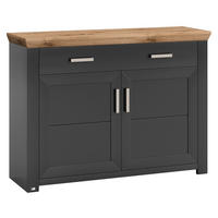 SIDEBOARD  in 129,3/94,6/44,2 cm  - Graphitfarben/Eiche Artisan, Design, Holzwerkstoff/Metall (129,3/94,6/44,2cm) - SetOne by Musterring