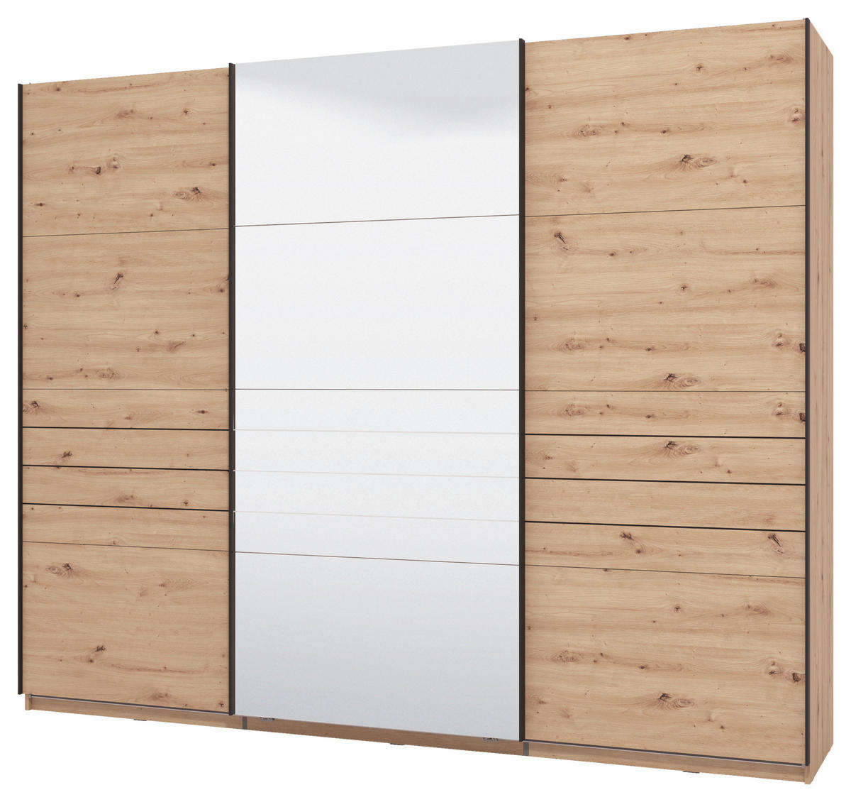 SKRIŇA S POS. DVER. – HOR.VED, 270/217,5/61 cm - čierna/dub artisan, Basics, kov/kompozitné drevo (270/217,5/61cm) - Xora