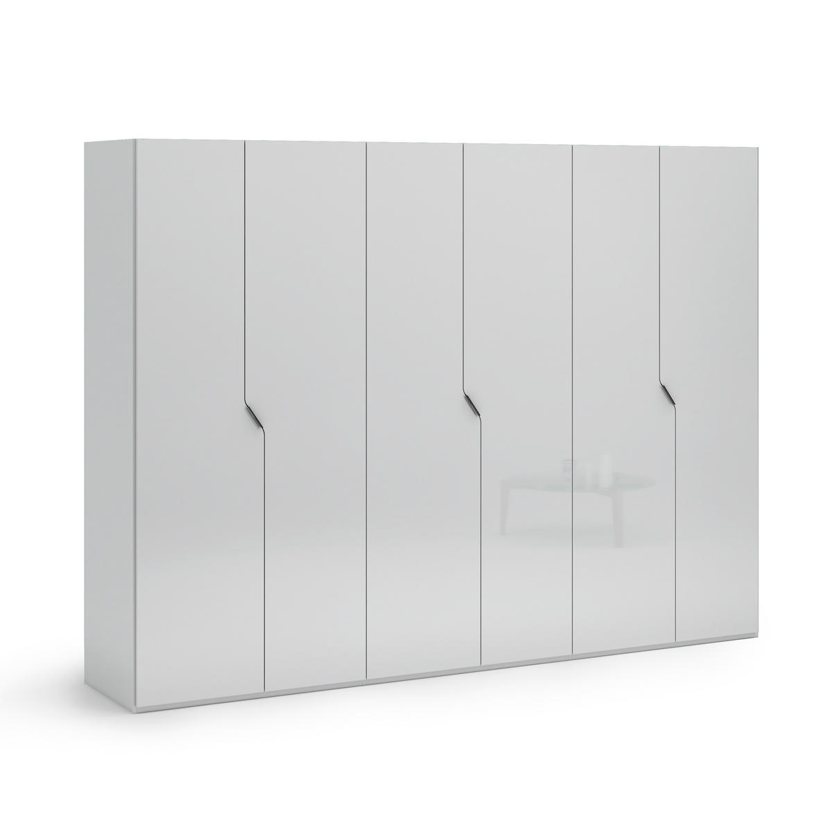DREHTÜRENSCHRANK 300/223/62 cm 6-türig Weiß Hochglanz  - Weiß Hochglanz/Schwarz, Design, Holzwerkstoff/Metall (300/223/62cm) - Novel
