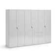 DREHTÜRENSCHRANK 300/223/62 cm 6-türig Weiß Hochglanz  - Weiß Hochglanz/Schwarz, Design, Holzwerkstoff/Metall (300/223/62cm) - Novel