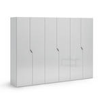 DREHTÜRENSCHRANK 300/223/62 cm 6-türig Weiß Hochglanz  - Weiß Hochglanz/Schwarz, Design, Holzwerkstoff/Metall (300/223/62cm) - Novel