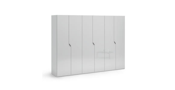 DREHTÜRENSCHRANK 300/223/62 cm 6-türig Weiß Hochglanz - Weiß Hochglanz/Schwarz, Design, Holzwerkstoff/Metall (300/223/62cm) - Novel