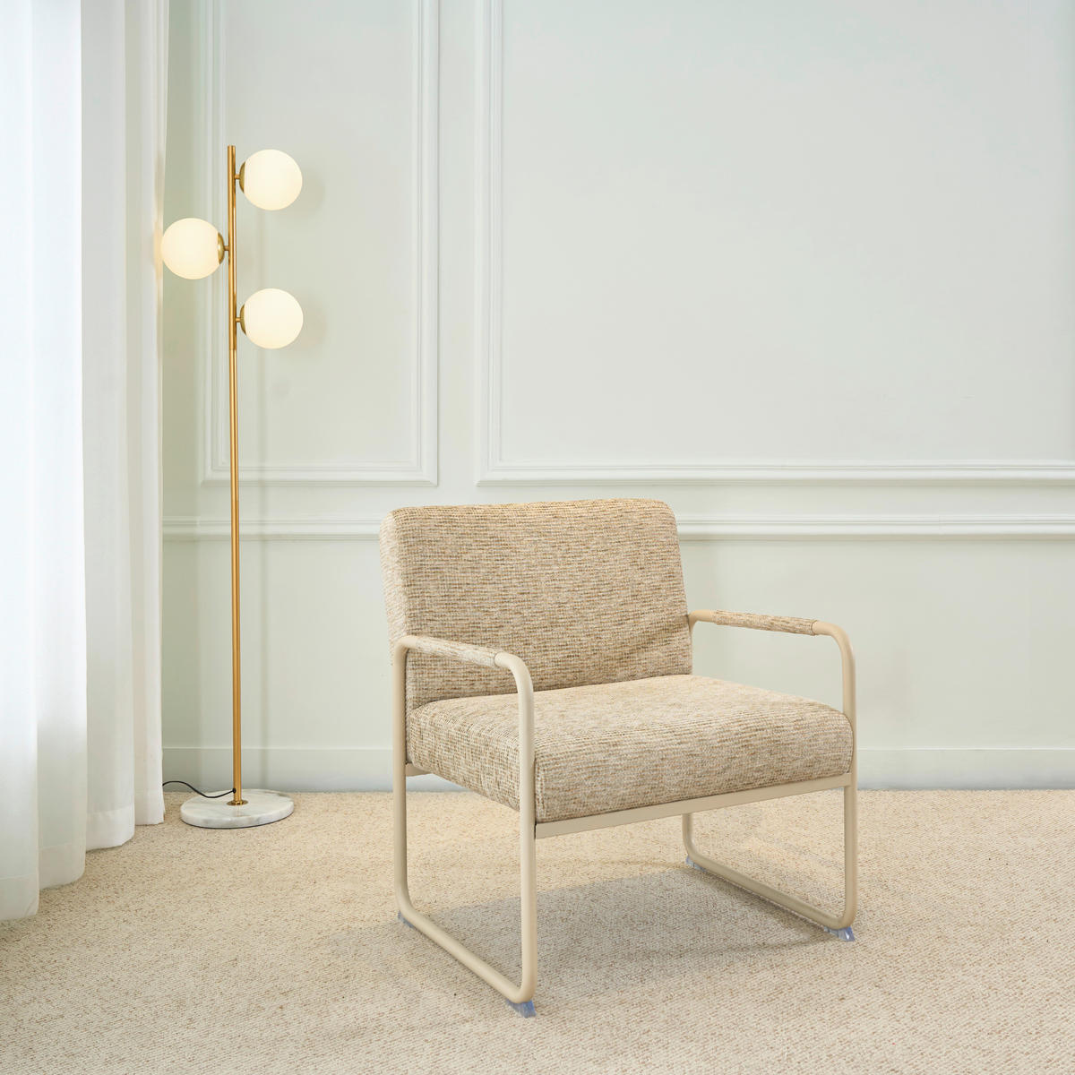 SESSEL in Webstoff Graubraun  - Graubraun, Design, Textil/Metall (70/80/78cm) - Carryhome