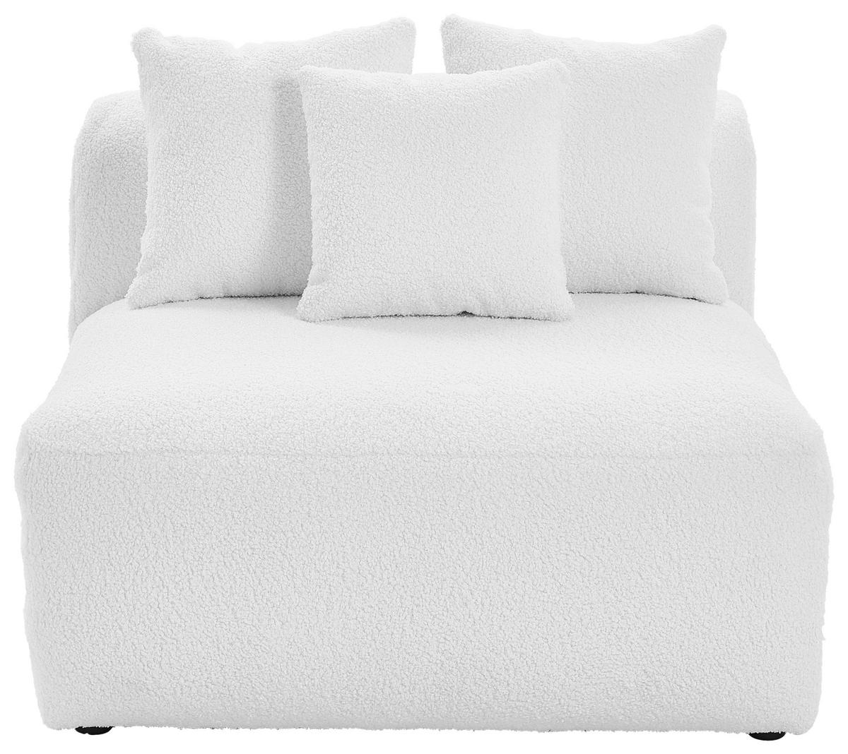 SOFAELEMENT in Flachgewebe, Teddystoff Weiss  - Weiss, Trend, Textil (100/70/122cm) - Livetastic
