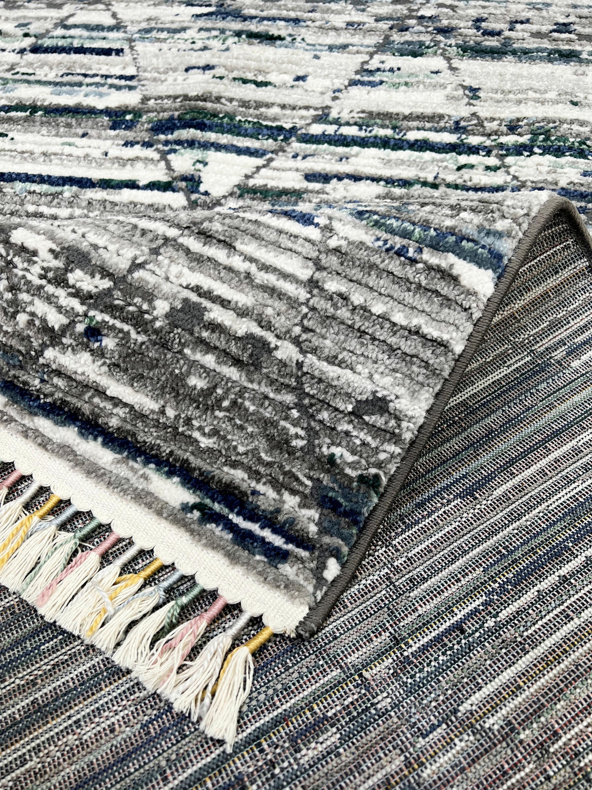 LÄUFER 80/300 cm Intense  - Weiß/Dunkelblau, KONVENTIONELL, Textil (80/300cm) - Novel