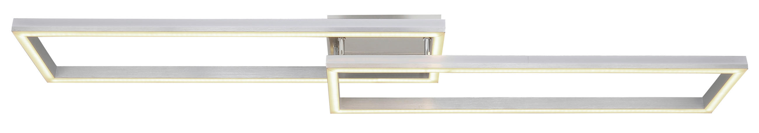 LED-DECKENLEUCHTE 119,5/25,5/10 cm   - Silberfarben/Opal, Design, Kunststoff/Metall (119,5/25,5/10cm) - Globo