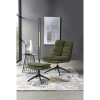 RELAXFÅTÖLJ SET i flatväv grön  - grön/svart, Design, metall/textil (65/92/81cm) - Hom`in