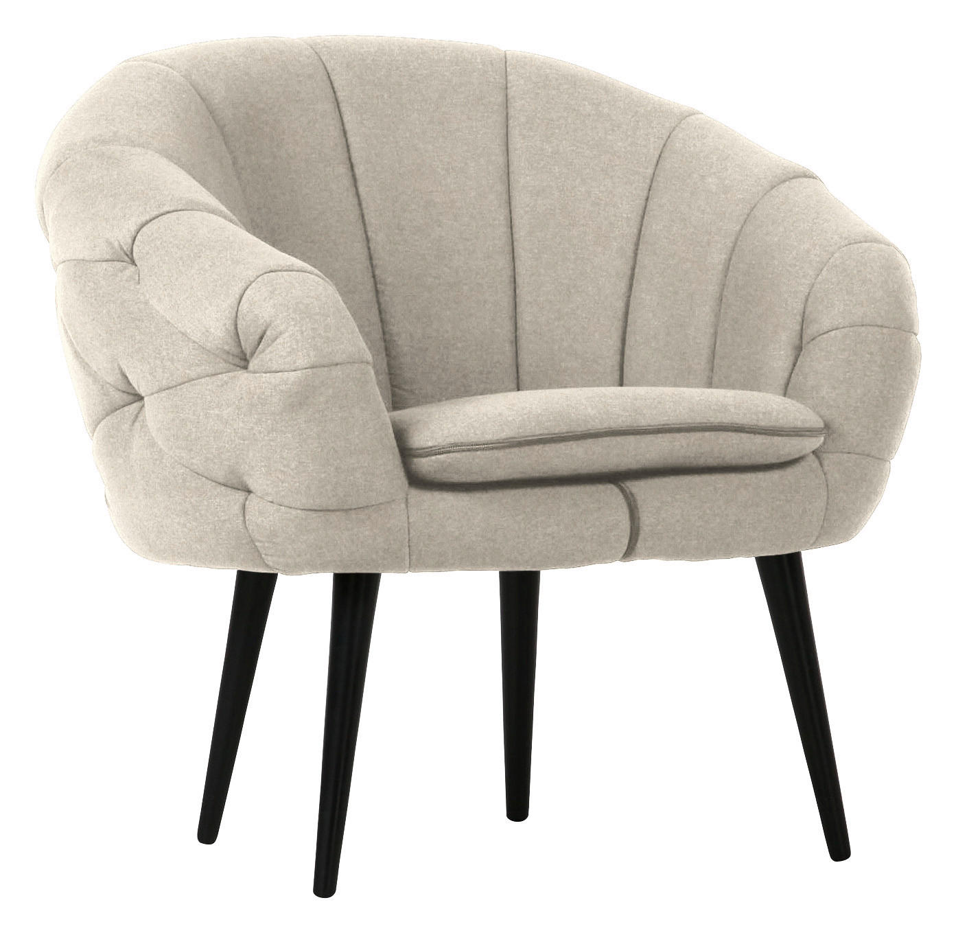 FÅTÖLJ i textil naturfärgad  - svart/naturfärgad, Trend, trä/textil (80/77/68cm) - MID.YOU