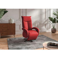 SESSEL in Echtleder Rot  - Rot/Schwarz, Konventionell, Leder/Metall (74/112/82cm) - Sit & More