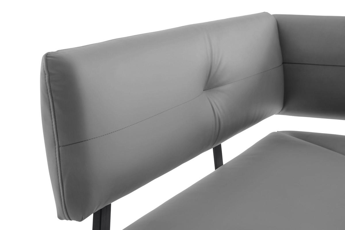 ECKBANK 150/190 cm  in Hellgrau  - Hellgrau/Schwarz, MODERN, Textil/Metall (150/190cm) - Cantus