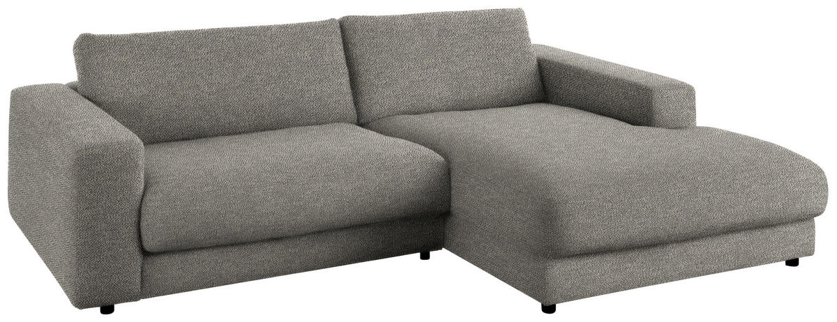 ECKSOFA in Flachgewebe Graubraun  - Graubraun/Schwarz, Design, Kunststoff/Textil (270/190cm) - Lomoco