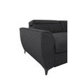 ECKSOFA Schwarz Velours  - Schwarz, KONVENTIONELL, Textil/Metall (255/217cm) - Carryhome