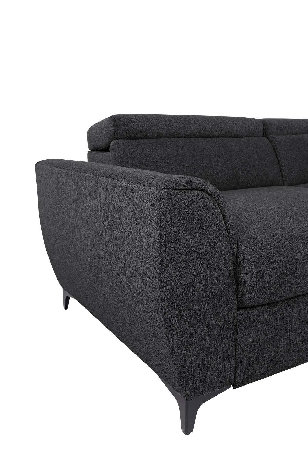 SAROKKANAPÉ textil fekete  - fekete, Konventionell, textil/fém (255/217cm) - MID.YOU