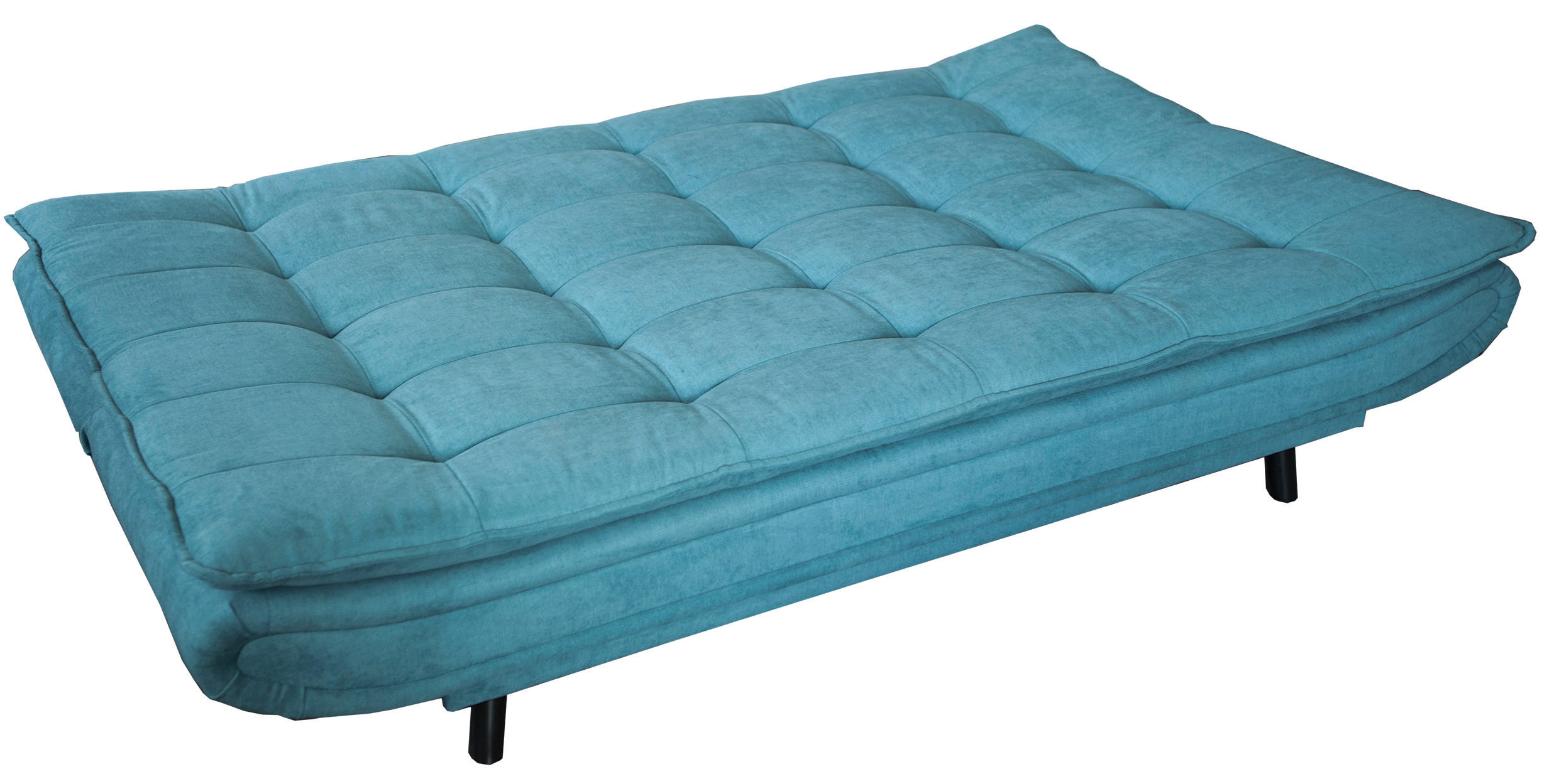 SCHLAFSOFA Mikrofaser, gesteppt Hellblau  - Schwarz/Hellblau, MODERN, Holz/Textil (194/100/90cm) - P & B
