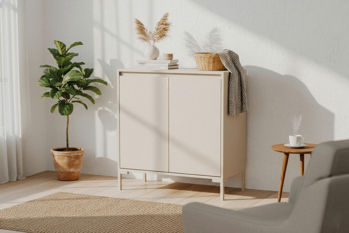 KOMMODE 81/87/40 cm Kaschmir  - Kaschmir, Design, Holzwerkstoff/Metall (81/87/40cm) - MID.YOU