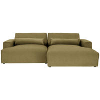 ECKSOFA Felicia in Struktur Khaki  267/187 cm  - Khaki/Schwarz, Design, Kunststoff/Textil (267/187cm) - Stylife