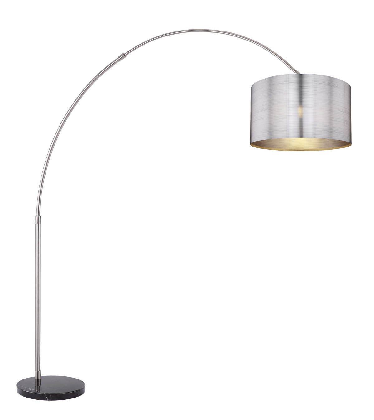 LAMPADAR CU PICIOR CURBAT - culoare nichel/argintiu, Basics, plastic/metal (205/45/215cm) - Xora