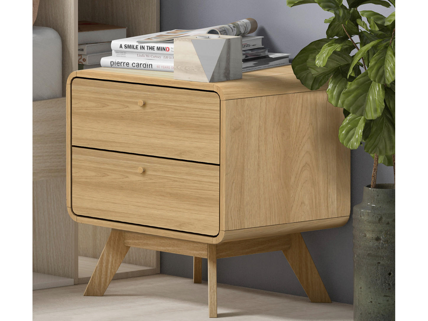 NACHTTISCH 51/53/39 cm  - Eichefarben, Design, Holzwerkstoff (51/53/39cm) - MID.YOU