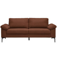 2,5-SITZER in Flachgewebe Rostfarben  - Rostfarben/Schwarz, Design, Textil/Metall (206/86/97cm) - Pure Home Lifestyle