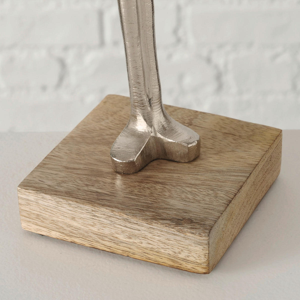 SKULPTUR - silver/naturfärgad, Basics, metall/trä (10/10/52cm)