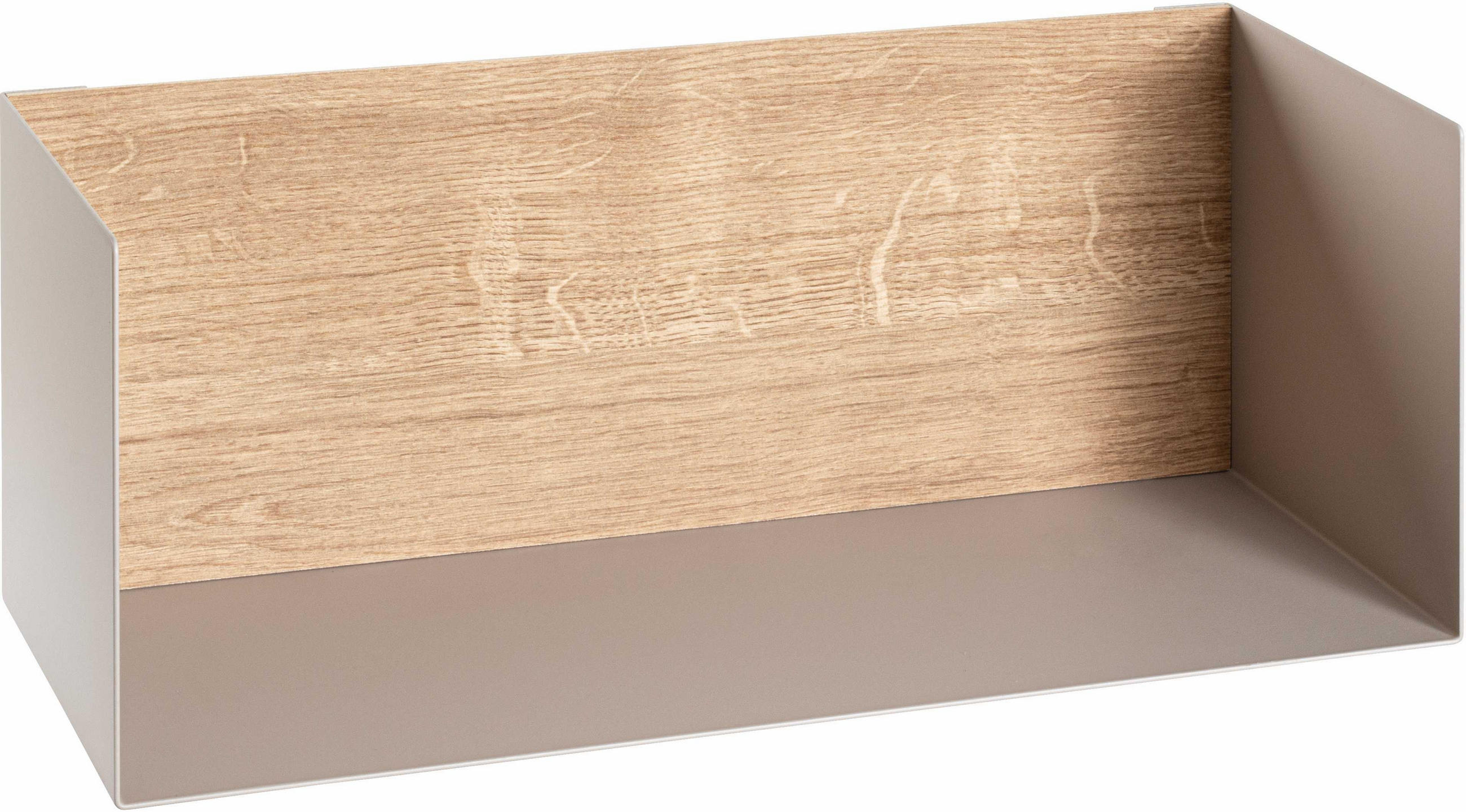 WANDBOARD Metall, Holzwerkstoff Eichefarben, Kaschmir  - Kaschmir/Eichefarben, MODERN, Holzwerkstoff/Metall (45/18/18cm)