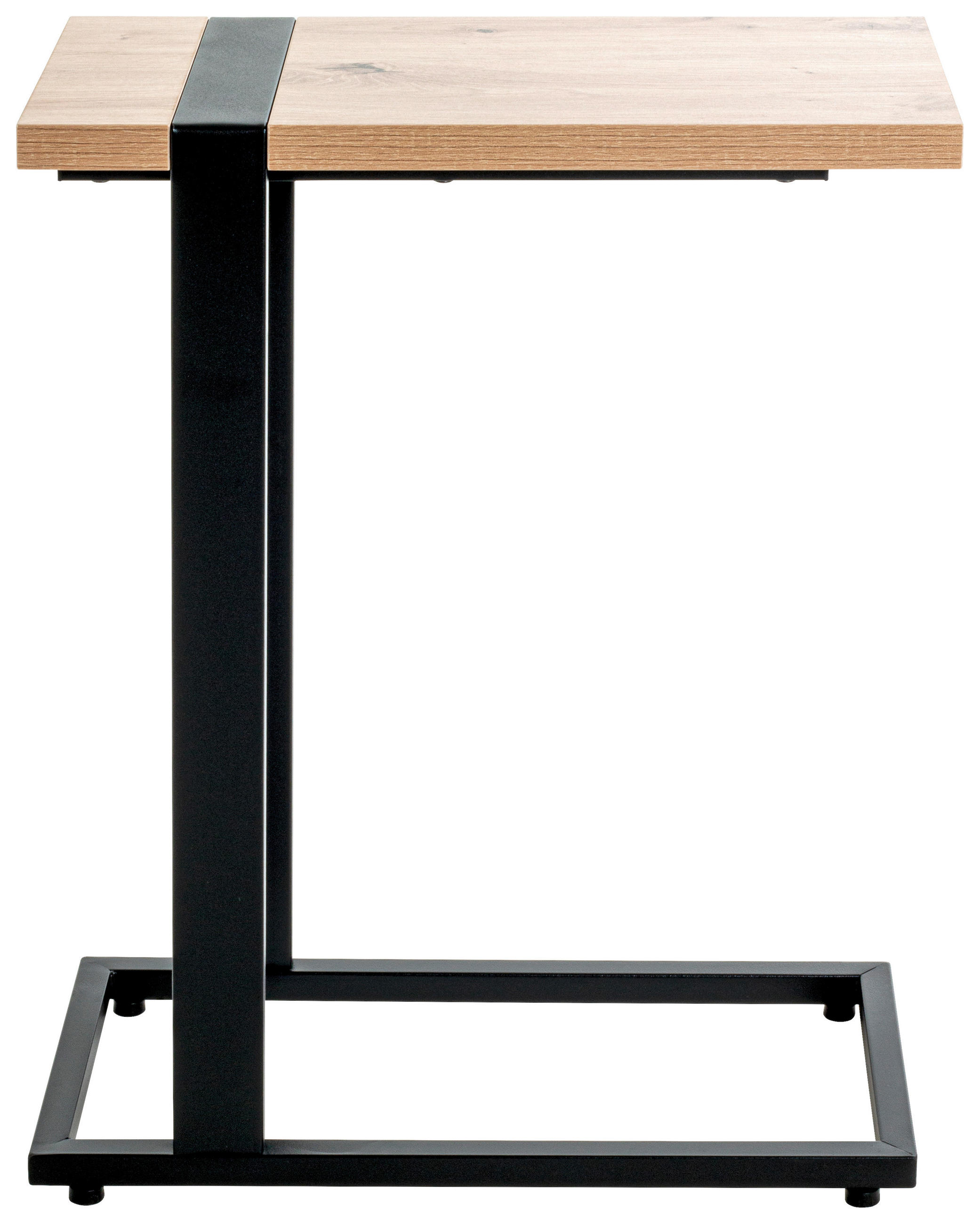 XXXLutz Beistelltisch Schwarz, Eiche 24x64x49 cm