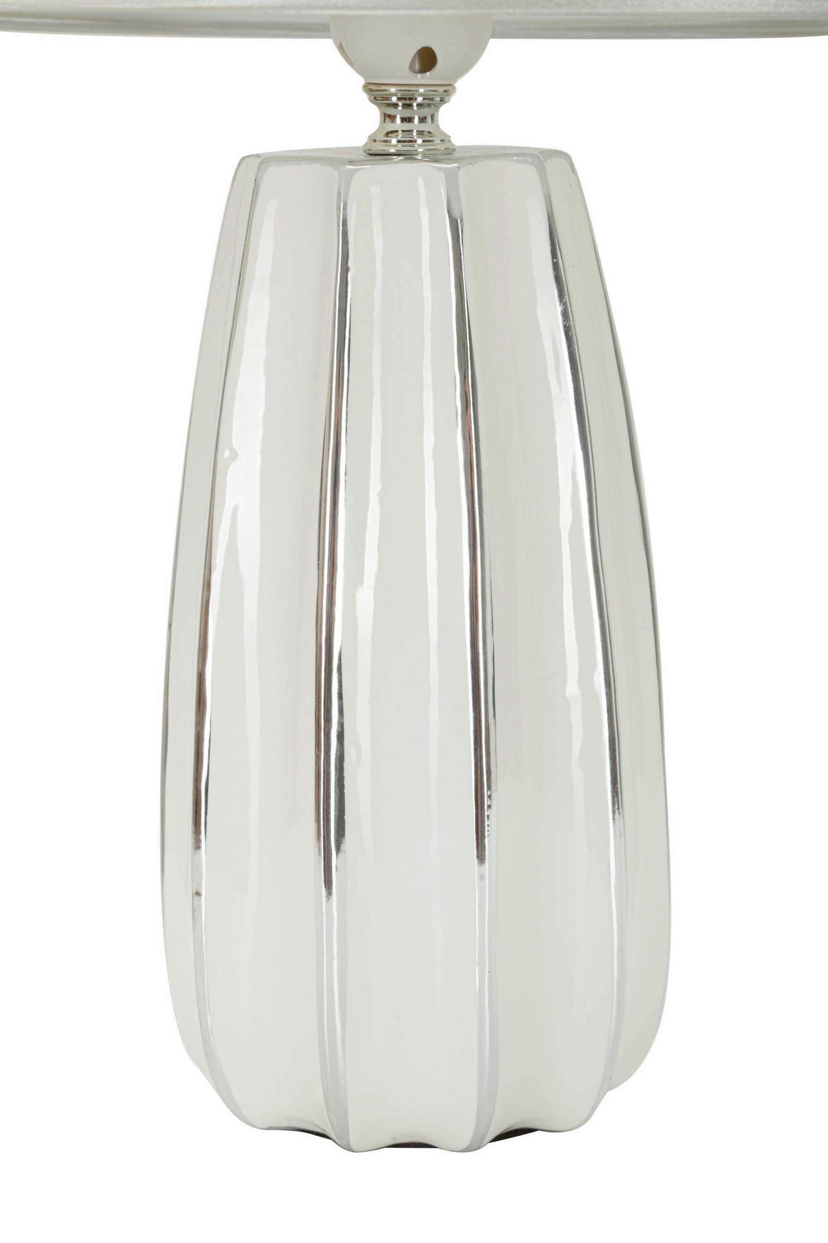 TISCHLEUCHTE   - Silberfarben/Weiß, Basics, Keramik/Textil (30/30/45cm)