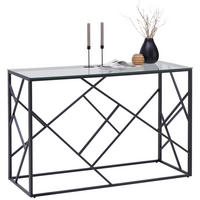 KONSOLENTISCH in Metall, Glas 120/45/77 cm   - Klar/Schwarz, Trend, Glas/Metall (120/45/77cm) - Xora