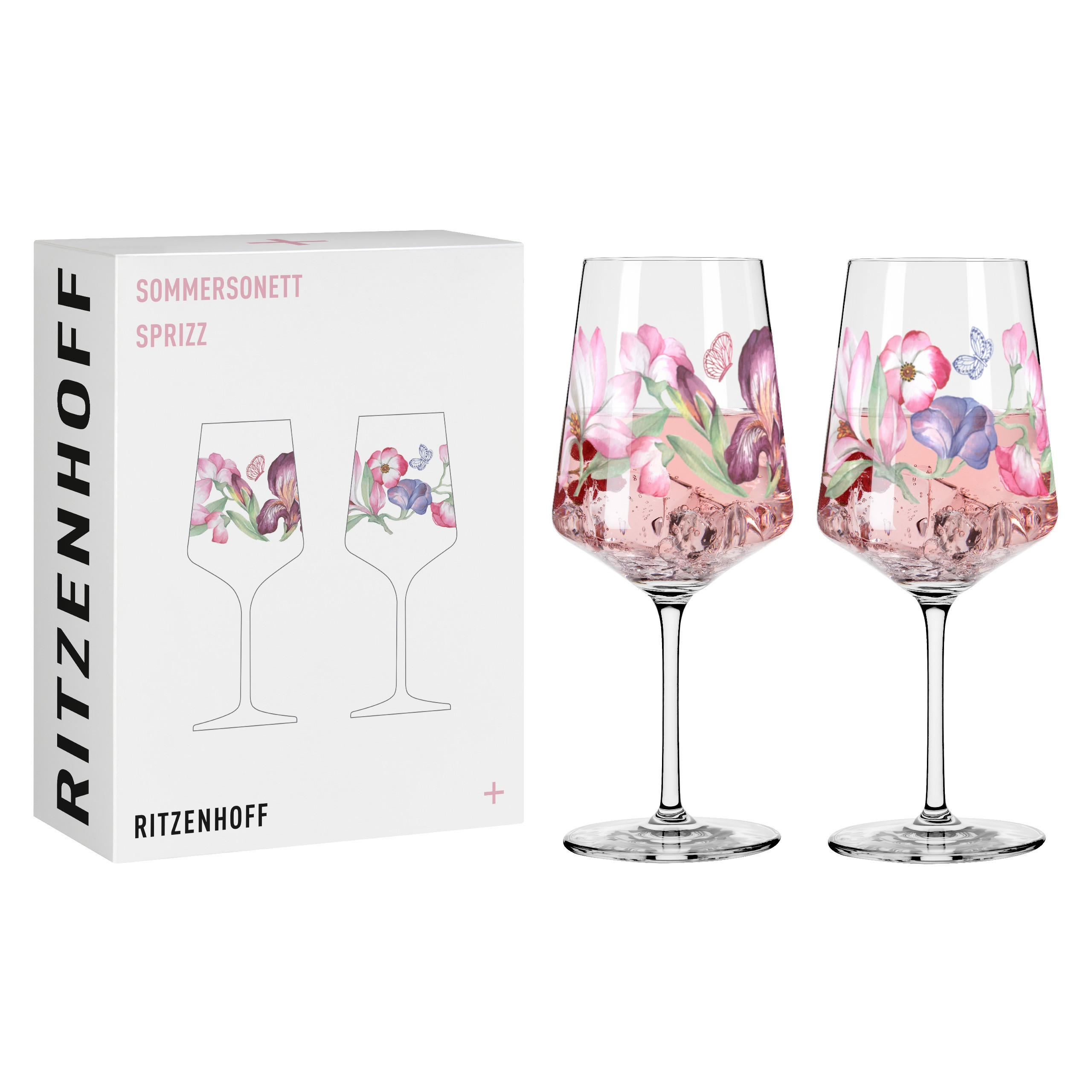 SPRITZERGLAS Sommersonett 550 ml 2-teilig - Lila/Rosa, LIFESTYLE, Glas (9,5/22,5/9,5cm) - Ritzenhoff