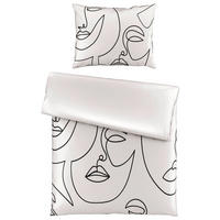 POSTELJINA S DVA LICA 140/200 cm  FACES  - bijela/crna, Basics, tekstil (140/200cm) - Esposa