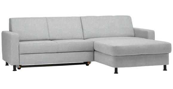ECKSOFA  in Webstoff Hellgrau  257/165 cm  - Hellgrau/Schwarz, Design, Kunststoff/Textil (257/165cm) - Xora