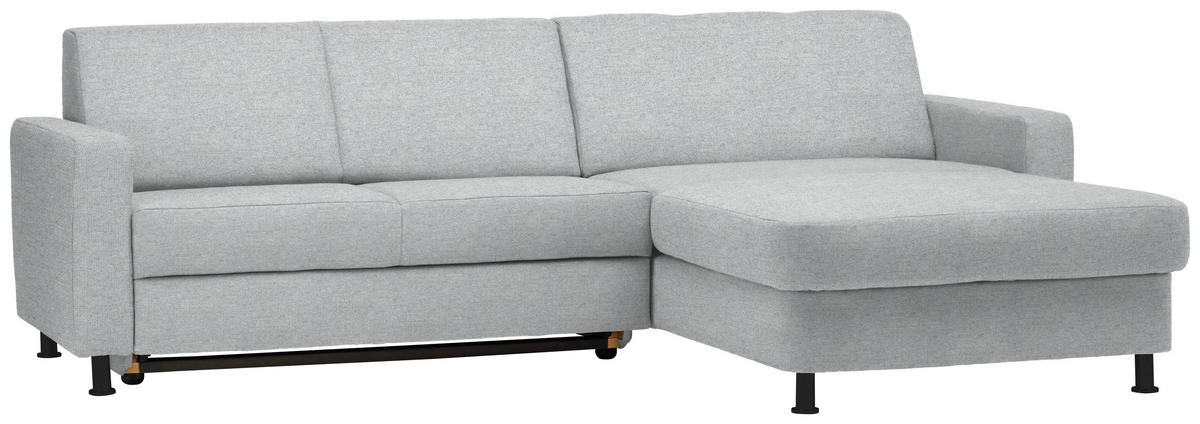 ECKSOFA in Webstoff Hellgrau  - Hellgrau/Schwarz, Design, Kunststoff/Textil (257/165cm) - Xora