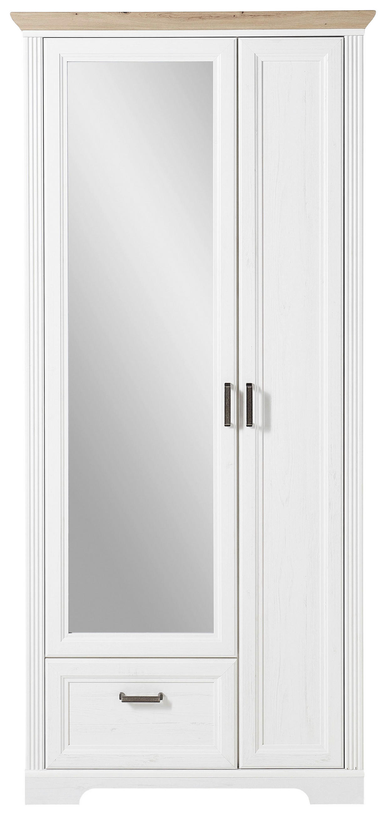GARDEROBENSCHRANK 93/204/41 cm  - Eichefarben/Grau, ROMANTIK / LANDHAUS, Glas/Holzwerkstoff (93/204/41cm) - Landscape
