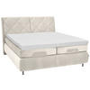 BOXSPRINGBETT 180/200 cm  in Creme  - Creme/Schwarz, Konventionell, Textil/Metall (180/200cm) - Dieter Knoll