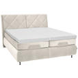 BOXSPRINGBETT 180/200 cm  in Creme  - Creme/Schwarz, KONVENTIONELL, Textil/Metall (180/200cm) - Dieter Knoll