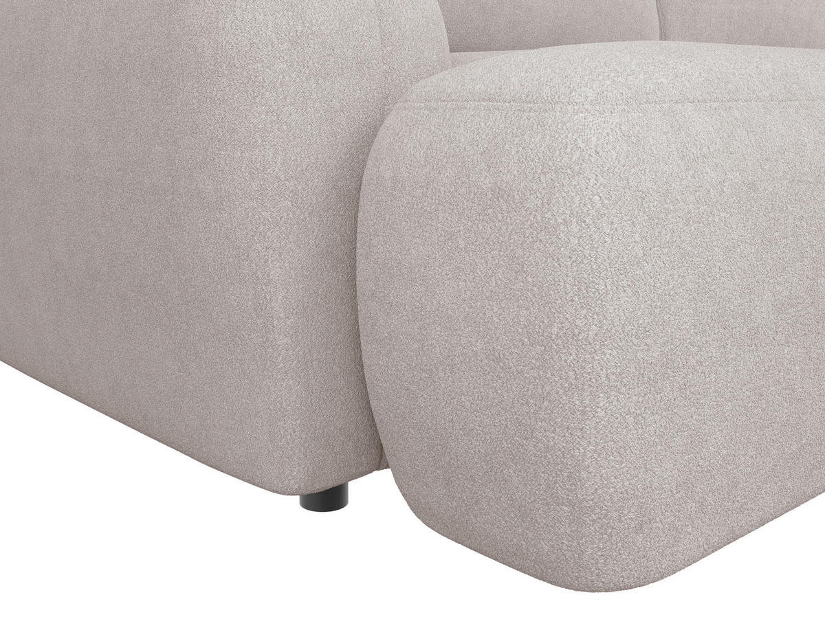 3-SITZER-SOFA Sevilla Plus Bouclé Beige  - Beige/Schwarz, Design, Kunststoff/Textil (256/93/120cm) - MID.YOU